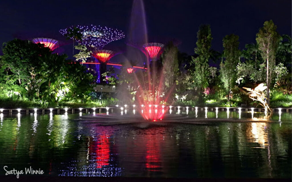 Gardens by the bay at night